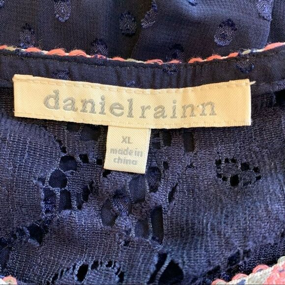 Daniel Rainn Women's Maxi Dress Size Extra Large Lace Yoke Solid Blue Lined - Picture 13 of 14